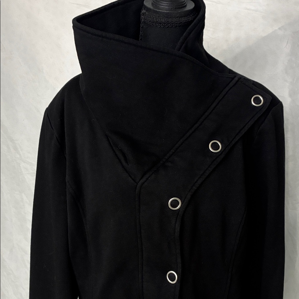 Found Black Cotton Long Jacket - Picture 5 of 13